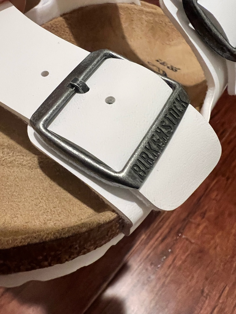 Birkenstock White Arizona Two-Strap Sandals 38 7.5/8 New - Picture 9 of 11